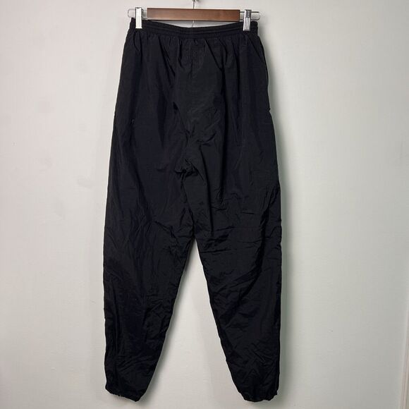Vtg 90s Nike Men's Black Track Pants Swoosh Ankle Zip Size Med White Tag - Picture 2 of 6